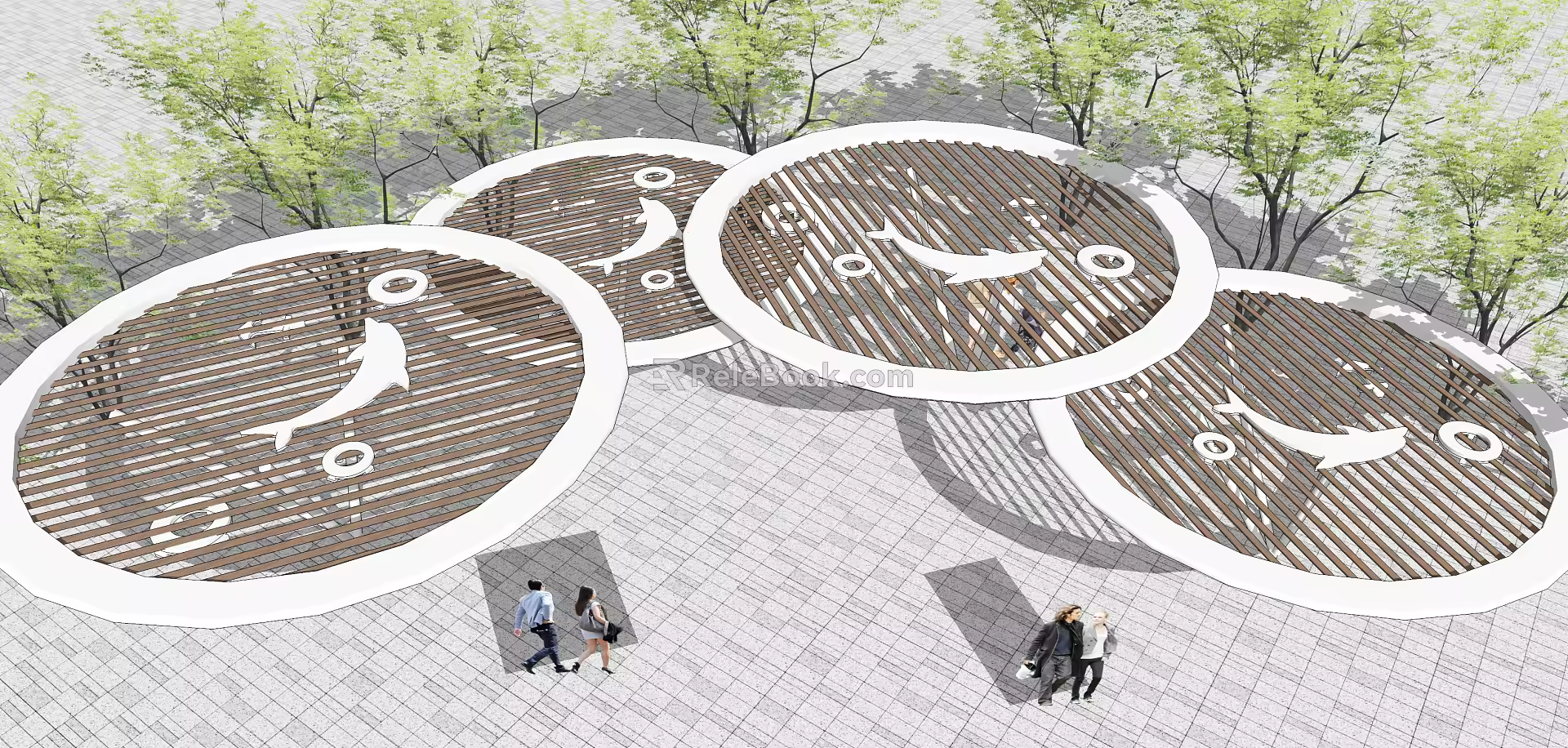 Modern Gallery Frame Special-shaped Landscape Gallery Frame Park Square Mother and Mother Gallery Frame 3d model