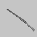 Vintage Decorative Weapon With Engraved Golden Patterns Wooden Stock And Black Barrel