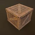 Rustic Wooden Box With Cross Reinforcement Strips And Metal Rivets