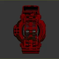 Red G-SHOCK Watch With Digital Display Perforated Red Strap And Heart Rate Monitor