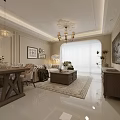 Elegant Light Luxury Living And Dining Room With Comfortable Furnishings And Delicate Home Decor