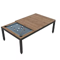 Modern Billiard Table as Entertainment Appliance with Wooden Top Black Legs and Billiard Balls