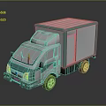 Small White And Green Delivery Truck With Enclosed Cargo Box Front Cabin And Compact Design