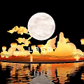 US-Chen DP Lantern Festival Fish Lamp Kongming Lantern Public Relations Activities Stack Head Net Red Card Point Door Head Display Exhibition Photo Area Annual Meeting Activities Floral Fair Stage Flower Air Model 3d model