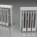 White Metal Turnstiles With Multiple Lanes For Security Check Entrance Exit