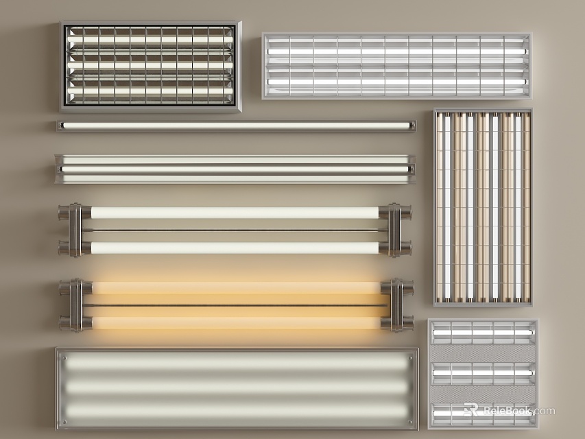 Sleek Modern LED Grille Lights With Various Designs And Slim Profiles 3d model 