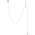 Modern Curved White Chandelier Featuring Elegant Hanging Lines And Structure