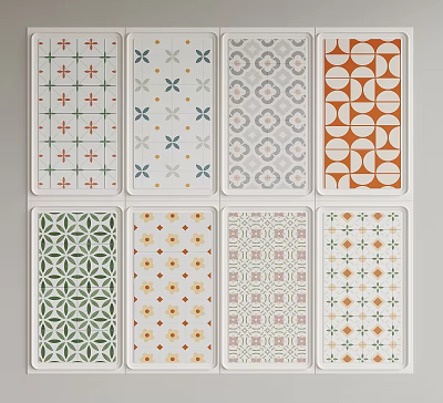 Background Wall Decorative Tiles With Various Colorful Patterns And Designs 3d model