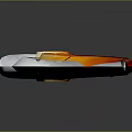 Striking Red And Silver Metallic Bow Weapon With Modern Streamlined Design And Glossy Finish