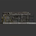Futuristic Sci Fi Scene Featuring Metallic Scaffolding And Cybernetic Construction Platform