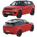 Red Range Rover Sporty Exterior Design With Front And Rear Views And Black Wheels