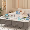 Coffee Table With First Aid Kits Medical Supplies Thermometer And Stuffed Toy