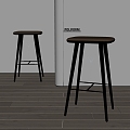 poliform modern bar chair bar stool 3d model