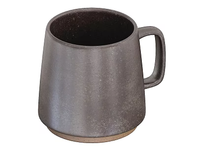 Dark Gray Ceramic Mug With Light Brown Base And Handle For Minimalist Tableware 3d model