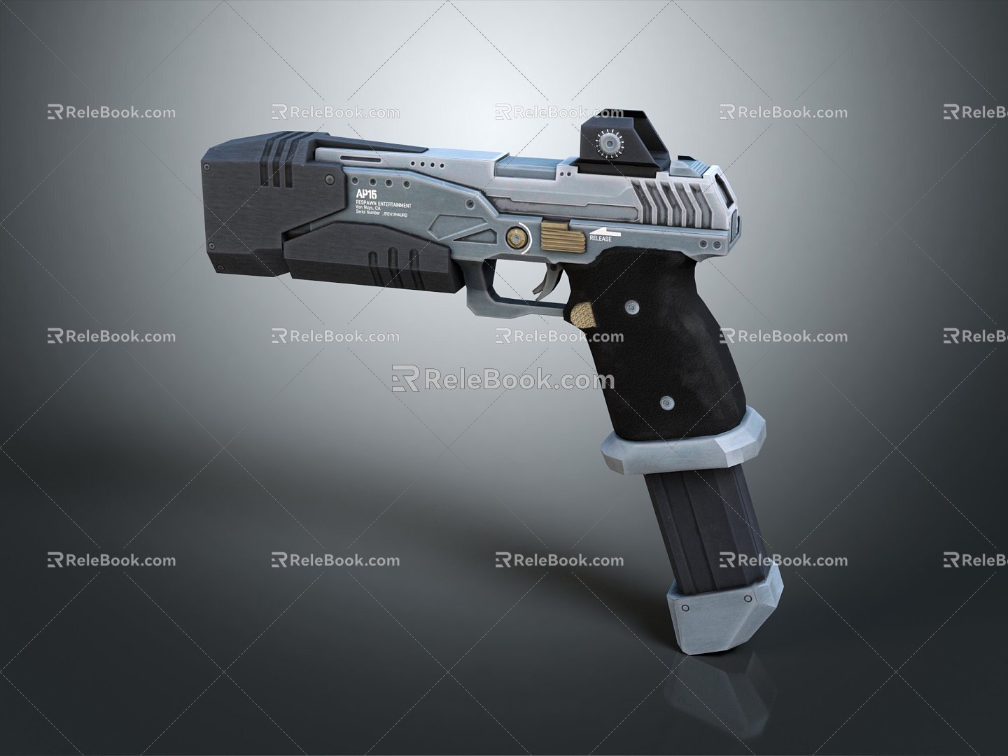 modern gun pistol science fiction pistol futuristic pistol concept pistol semi-automatic pistol automatic pistol model