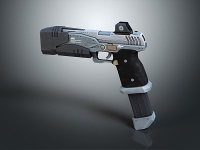 modern gun pistol science fiction pistol futuristic pistol concept pistol semi-automatic pistol automatic pistol 3d model