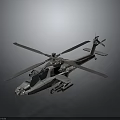 Detailed Military Attack Helicopter With Twin Rotors Armored Cockpit And Combat Weapons