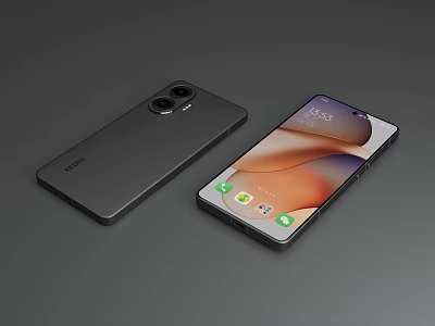 Two Modern Smartphones With Rear Camera Module And Front Display Screen 3d model