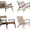 Modern Accent Chairs With Wooden Frames And Woven Details In Various Colors