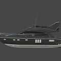 Yacht with interior 3d model