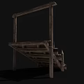Ancient Architecture Wooden Staircase With Traditional Frame And Classic Structure Design