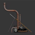 Industrial Rusted Metal Structural Components With Pipes Frames And Sheets