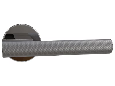 Modern Metal Door Handle With Textured Surface And Circular Base Design 3d model