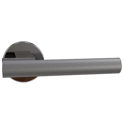 Modern Metal Door Handle With Textured Surface And Circular Base Design 3d model