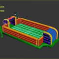 Colorful Inflatable Bounce Castle With Red Yellow Green Blue Purple Sections For Kids Outdoor Play Equipment