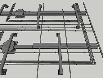 modern pipe ceiling air conditioning fire pipe 3d model