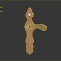 High Quality Golden Carved Door Handle Hardware with Ornate Design Details