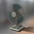 Midea Tabletop Air Cooler Fan With Blue Blades And Metal Grille Control Panel