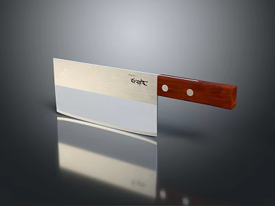 High Quality Kitchen Knife With Stainless Steel Blade And Wooden Handle For Home Cooking 3d model