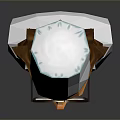 Low Poly Man in White Coat with Glasses Striped Tie and Chef Hat