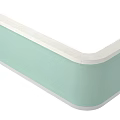 Modern Reception Desk With Light Green Surface And White Curved Trim 3d model