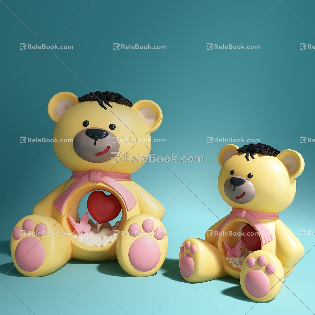 Modern Doll Hand Ornaments Bear 3d model