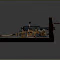 Ancient Weapon Model Featuring Wooden Base Metal Barrel Mechanical Components And Ammunition Balls