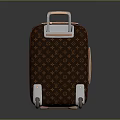 Stylish Travel Luggage with Monogram Pattern Telescopic Handle Red Trim and Rolling Wheels