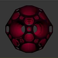 Red Decorative Sphere Ornament With Hollow Holes And Spiral Patterns For Home Use
