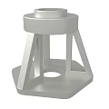 White Geometric Support Stand With Circular Top Hexagonal Base And Triangular Supports 3d model
