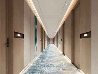 New Chinese Aisle Hotel Entrance Aisle 3d model