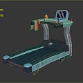 Stylish Blue Modern Treadmill Featuring Digital Display Handrails And Running Belt