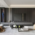 Modern Elegant Dining Living Room Interior With Marble Backsplash Coffee Machine Wine Glasses And Books