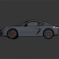 Blue Sports Car With Rear Spoiler Black Red Rims And Sporty Body Design