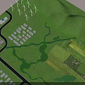 Commercial Equipment for Eco Energy Facility with Wind Turbines Green Hills and Underground Structures