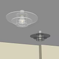 Two Modern Ceiling Lights With Transparent Shades On White Ceiling 3d model