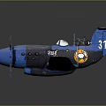 Blue Cartoon Airplane Model With Number 37 Propeller And Decorative Details