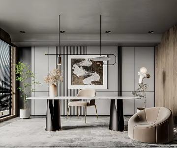 Modern study 3d model