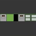 Sci Fi Corridor Interior With Green Structures Red Accents Control Panels And Illuminated Doorway