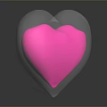 Stylish Heart Shaped Transparent Container With Pink Liquid Daily Life Product